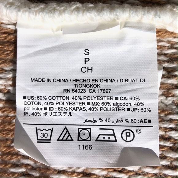 Old Navy Fair Isle Jacket Women S Cardigan Sweater Open Front Casual Camel Cream - Picture 4 of 6